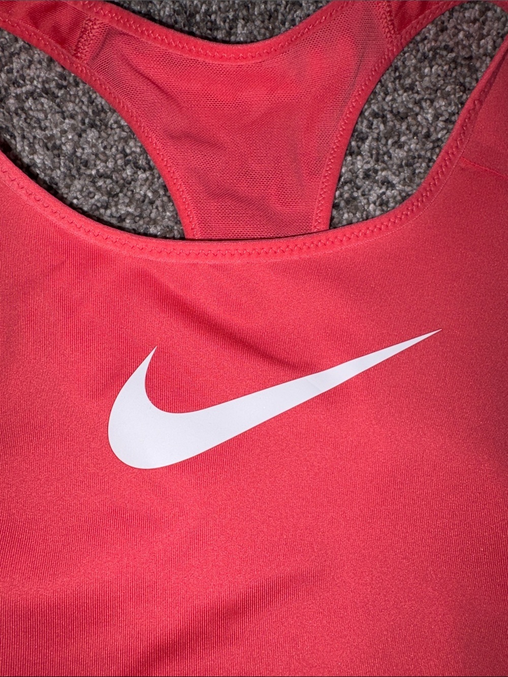 Nike DriFit Racerback Sports Bra in Coral Pink - Picture 2 of 5